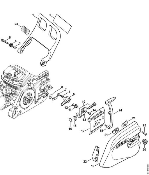 GS 461 GS 461 Å citnik za roke, pokrov verižnika della Marca Stihl